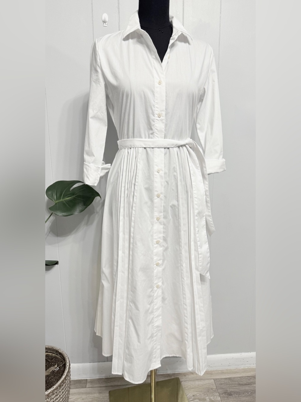 Banana Republic White Midi Shirt Dress